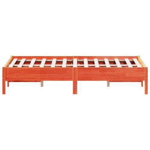 Sengeramme uden madras 140x190 cm massivt fyrretræ gyldenbrun