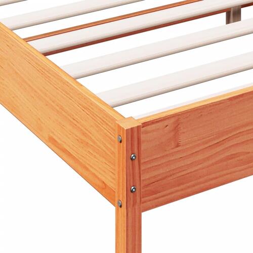 Sengeramme uden madras 140x190 cm massivt fyrretræ gyldenbrun