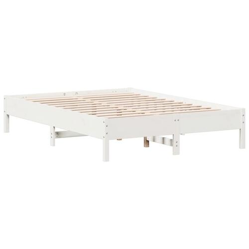Sengeramme uden madras 140x200 cm massivt fyrretræ hvid