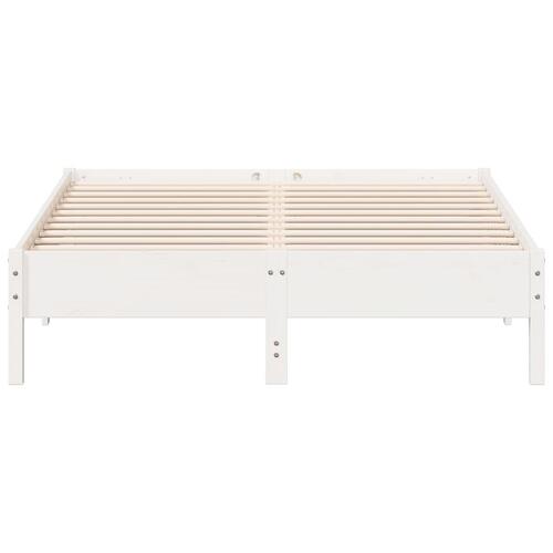 Sengeramme uden madras 140x200 cm massivt fyrretræ hvid