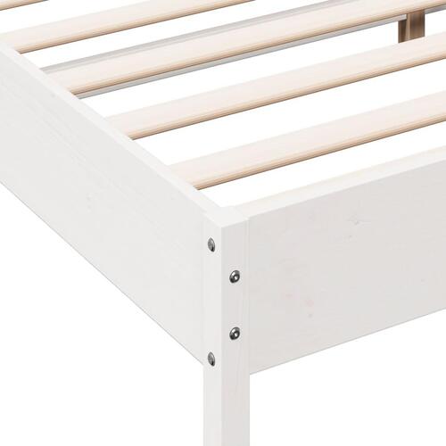 Sengeramme uden madras 140x200 cm massivt fyrretræ hvid