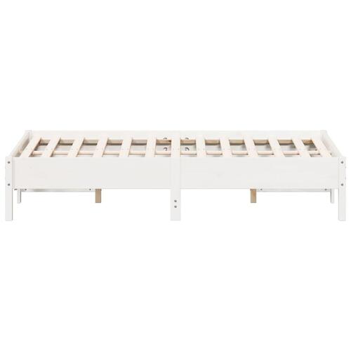 Sengeramme uden madras 140x190 cm massivt fyrretræ hvid