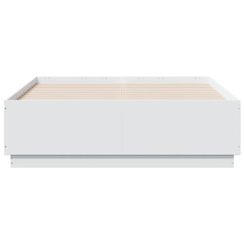Sengestel 140x190 cm konstrueret træ hvid