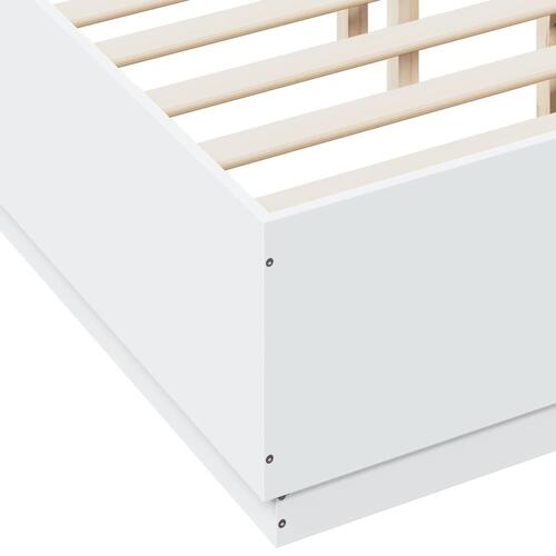 Sengestel 140x190 cm konstrueret træ hvid