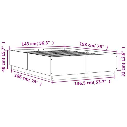 Sengestel 140x190 cm konstrueret træ hvid