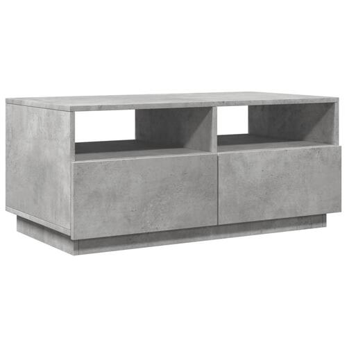 Sofabord med LED-lys 90x49x40 cm betongrå