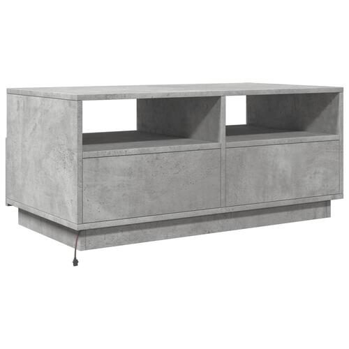 Sofabord med LED-lys 90x49x40 cm betongrå