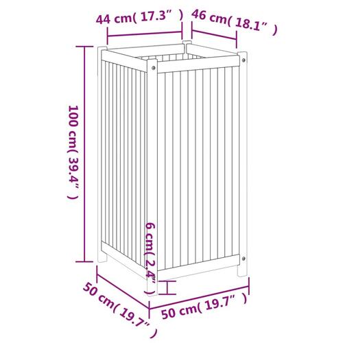 Plantekasse med for 50x50x100 cm massivt akacietræ
