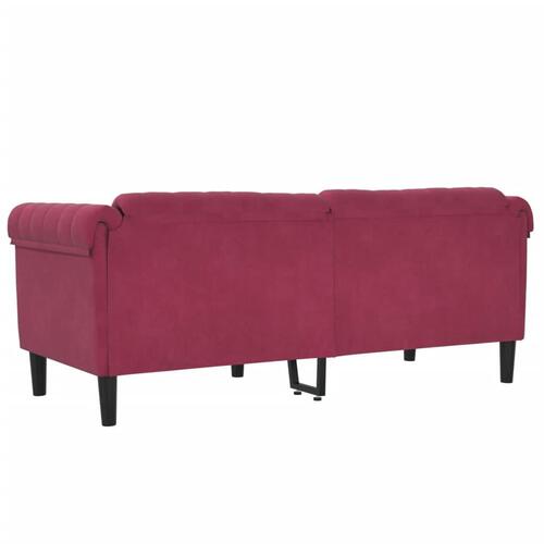 2-personers sofa velour vinrød