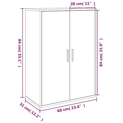 Skænk 60x31x84 cm konstrueret træ røget egetræsfarve