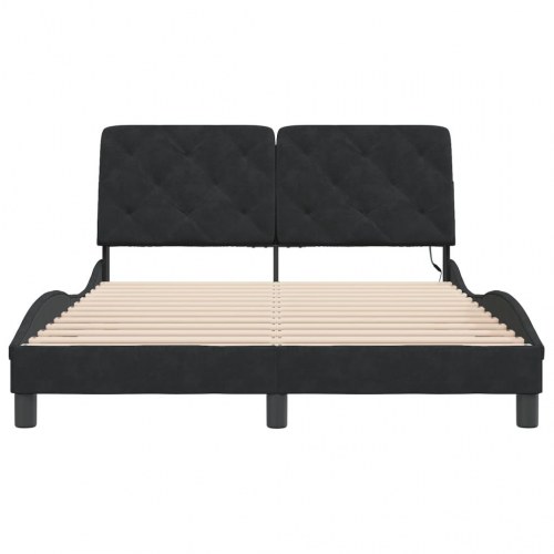 Sengeramme med LED uden madras 140 x 200 cm - sort