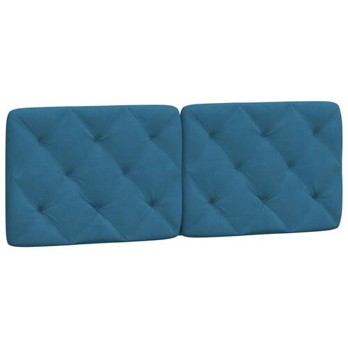 Sengeramme med sengegavl 120x200 cm velour blå