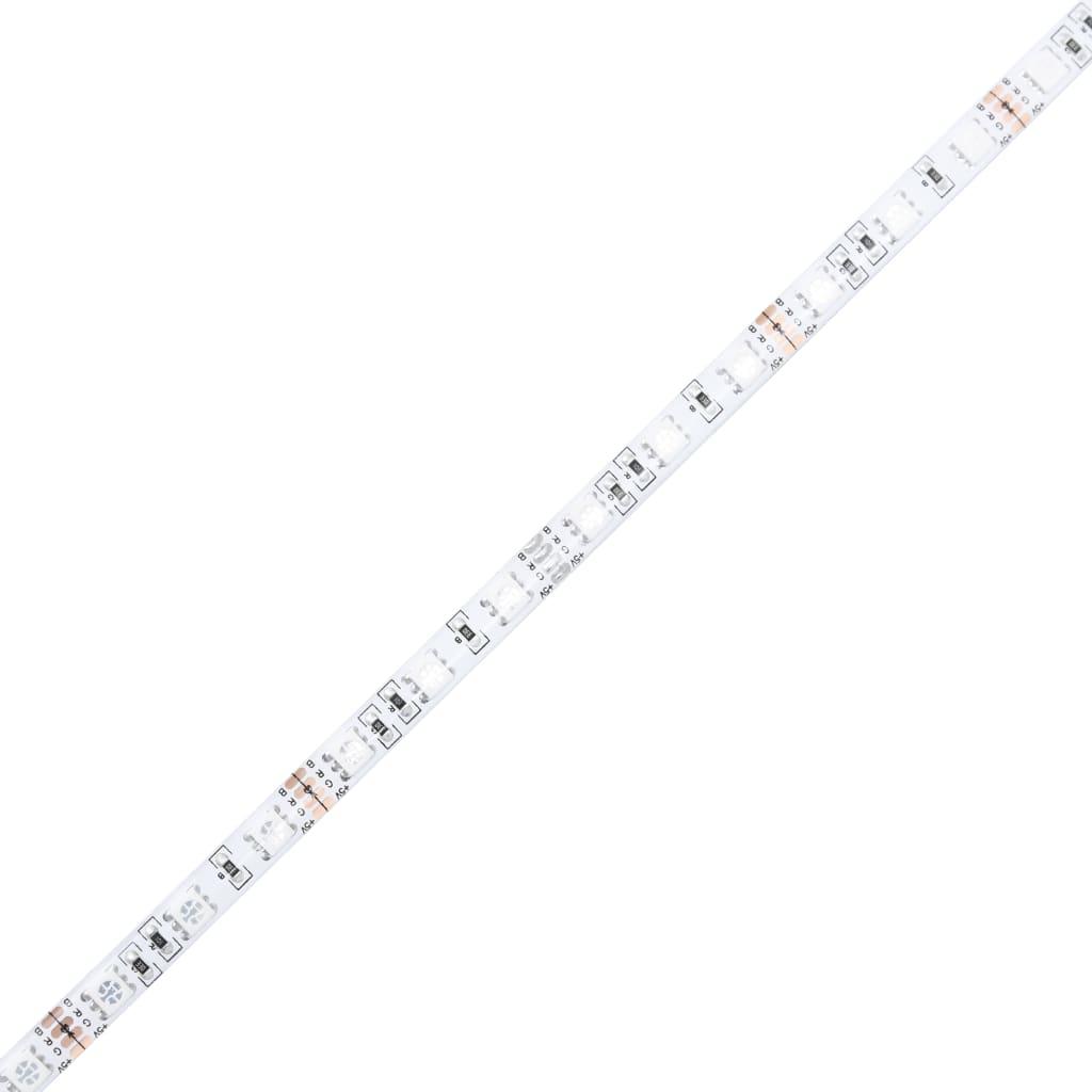 Sofabord med LED-lys 90x49x40 cm sort