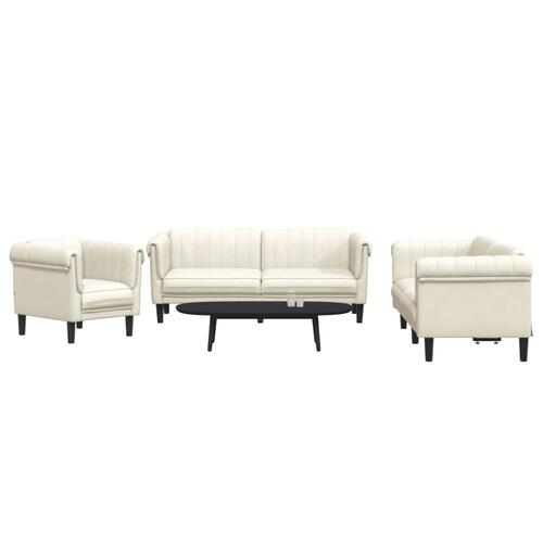 3 personers sofa velour cremefarvet