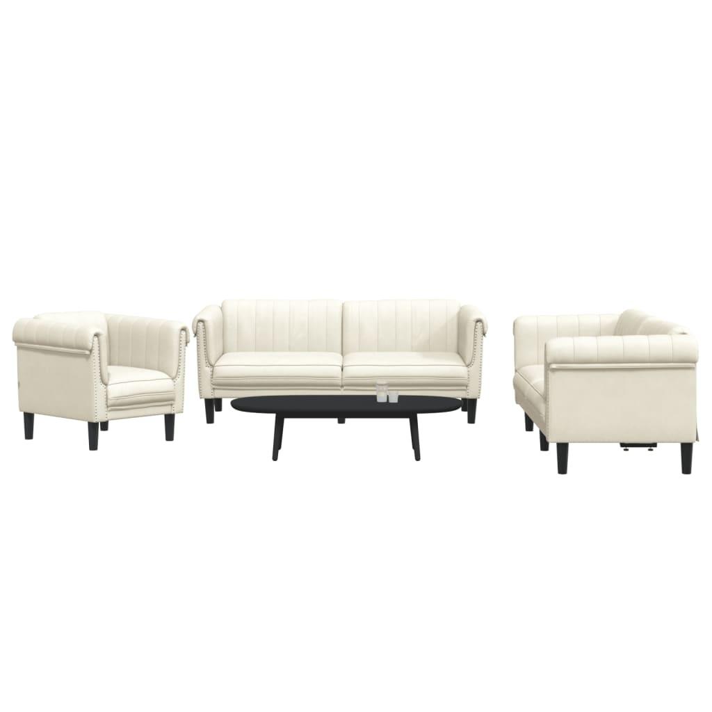3 personers sofa velour cremefarvet