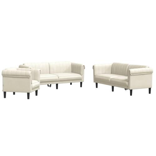 3 personers sofa velour cremefarvet