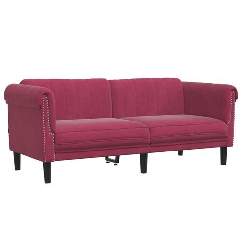 2 personers sofa velour vinrød