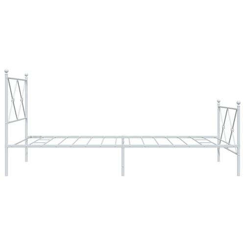 Sengeramme med sengegavl og fodgærde 100x190 cm metal hvid