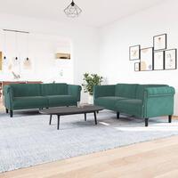 2 personers sofa velour mørkegrøn