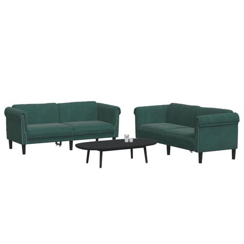 2 personers sofa velour mørkegrøn