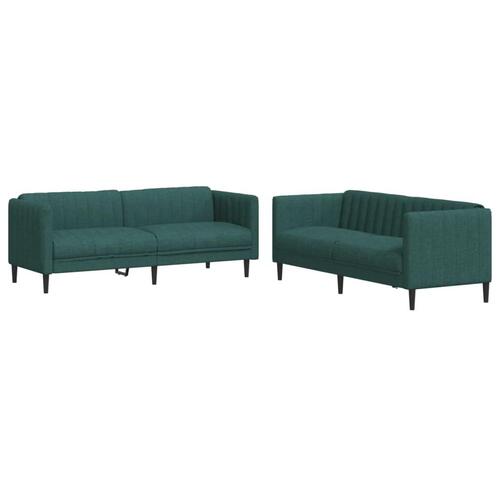 2 personers sofa stof mørkegrøn