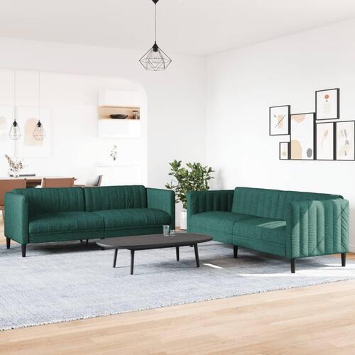 2 personers sofa stof mørkegrøn