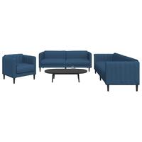 3 personers sofa stof blå