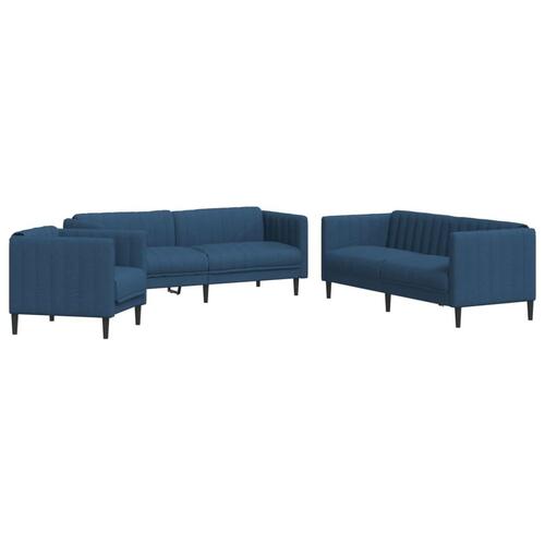 3 personers sofa stof blå