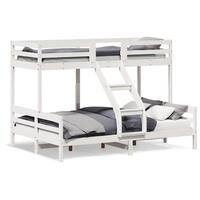 Køjeseng 90x200/140x200 cm massivt fyrretræ hvid