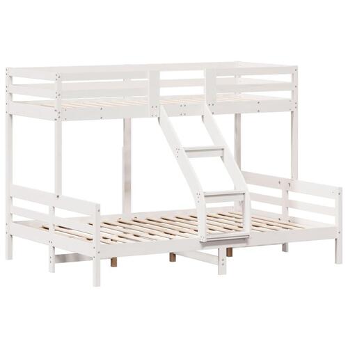 Køjeseng 90x200/140x200 cm massivt fyrretræ hvid