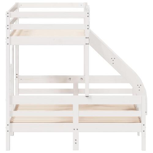 Køjeseng 90x200/140x200 cm massivt fyrretræ hvid