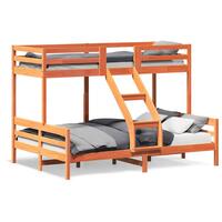 Køjeseng 90x200/140x200 cm massivt fyrretræ gyldenbrun