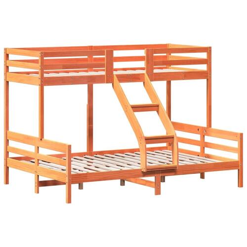 Køjeseng 90x200/140x200 cm massivt fyrretræ gyldenbrun