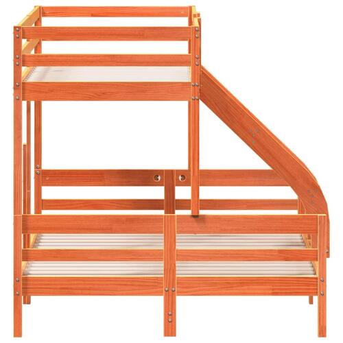 Køjeseng 90x200/140x200 cm massivt fyrretræ gyldenbrun