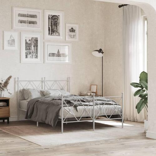 Sengegavl 120 cm metal hvid