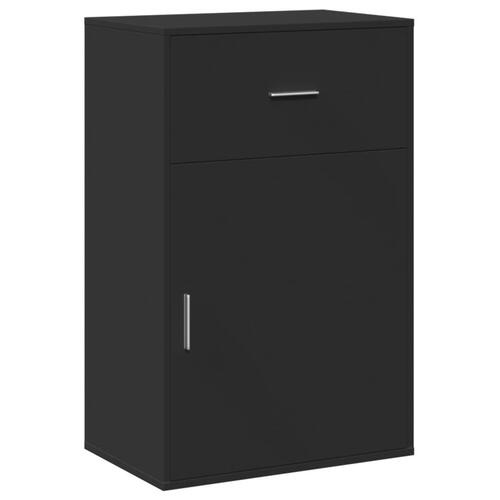 Opbevaringsskab 56,5x39x90 cm konstrueret træ sort