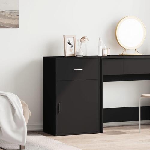 Opbevaringsskab 56,5x39x90 cm konstrueret træ sort