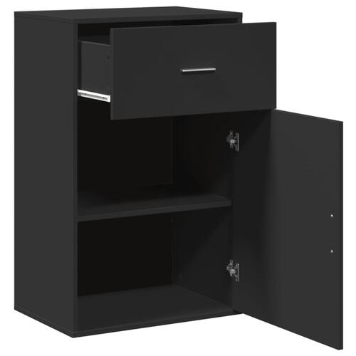 Opbevaringsskab 56,5x39x90 cm konstrueret træ sort