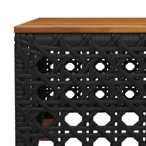 Havebord 55x55x36 cm polyrattan og akacietræ sort