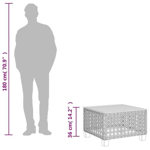 Havebord 55x55x36 cm polyrattan og akacietræ sort
