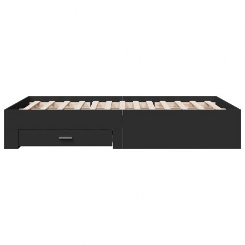 Sengeramme med skuffer 135 x 190 cm - sort