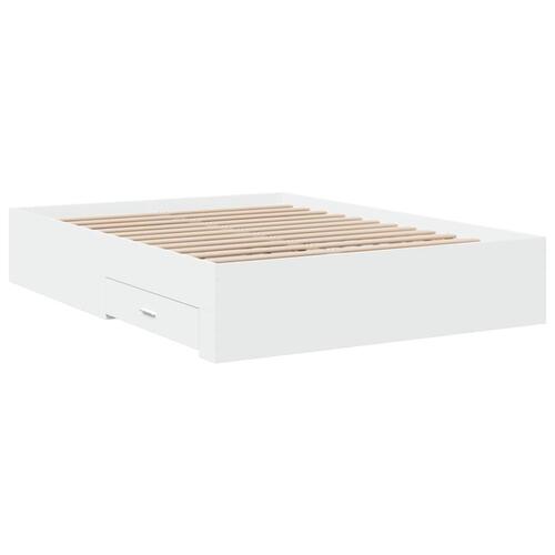 Sengeramme med skuffer 120x190 cm konstrueret træ hvid
