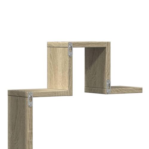 Væghylde 104,5x10x43 cm konstrueret træ sonoma-eg