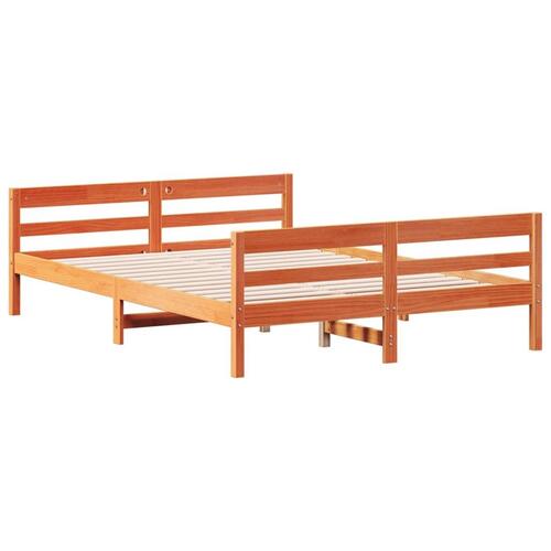 Sengeramme uden madras 140x200 cm massivt fyr gyldenbrun