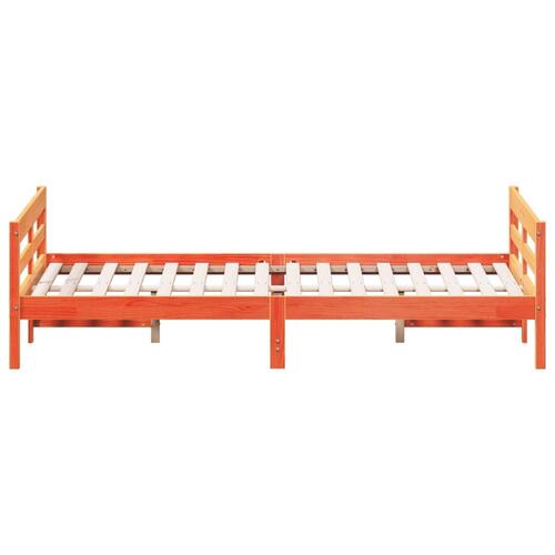 Sengeramme uden madras 140x200 cm massivt fyr gyldenbrun