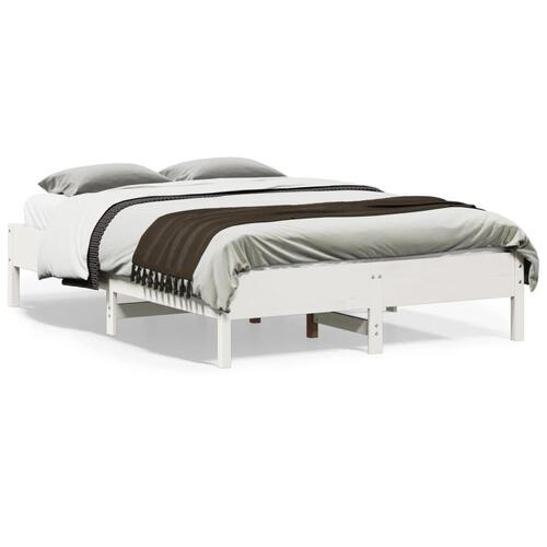 Sengeramme uden madras 120x190 cm massivt fyrretræ hvid