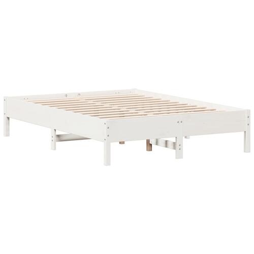 Sengeramme uden madras 120x190 cm massivt fyrretræ hvid