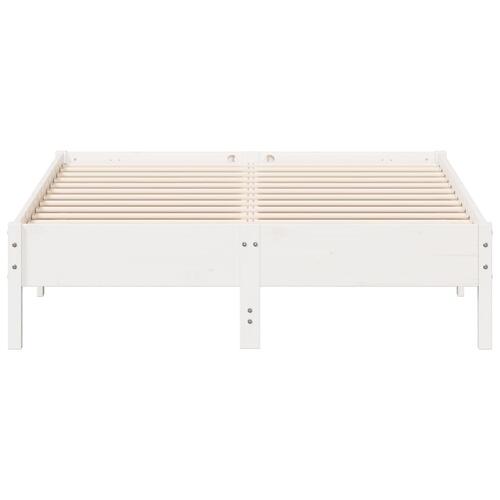 Sengeramme uden madras 120x190 cm massivt fyrretræ hvid