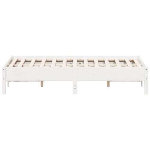 Sengeramme uden madras 120x190 cm massivt fyrretræ hvid