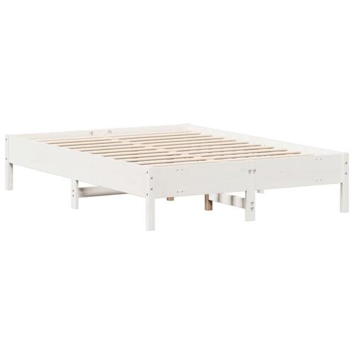 Sengeramme uden madras 120x190 cm massivt fyrretræ hvid